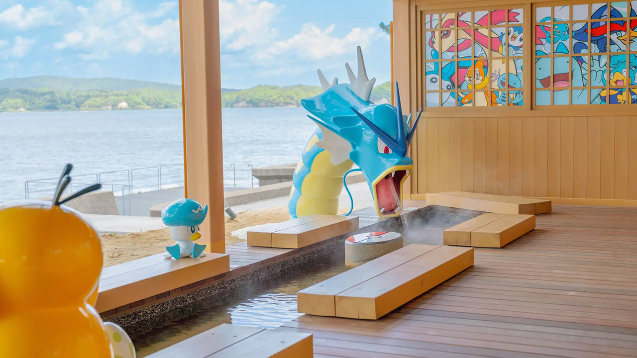 Pikachu Gyrados Wakura Onsen Pokemon Footbath Japan
