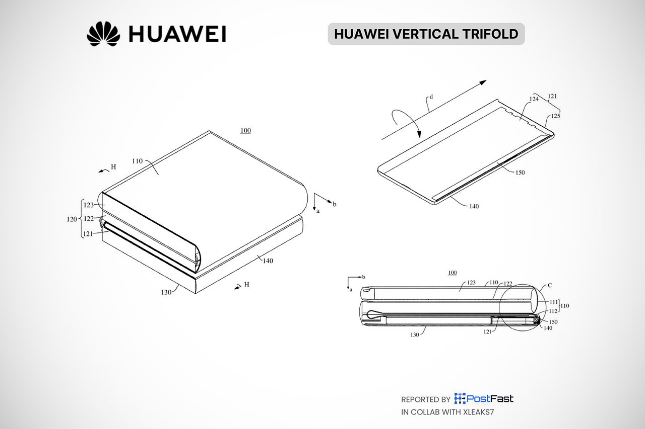 Huawei Vertical Tri-Fold Smartphone Patent Leak