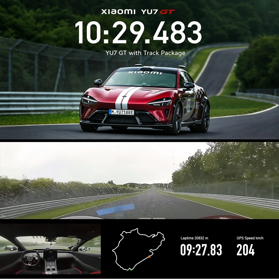 Xiaomi YU7 GT Autonomous Driving Record Lap Nurburgring
