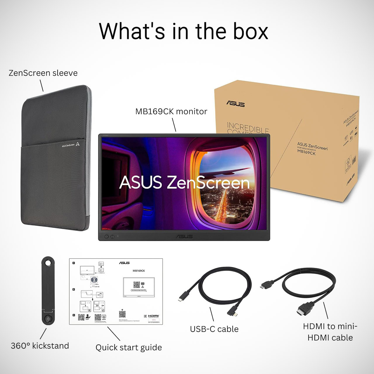 ASUS ZenScreen 15.6" Portable Monitor MB169CK