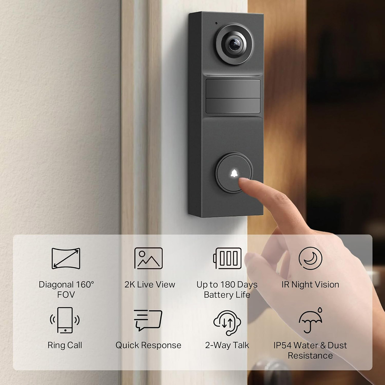 TP-Link Tapo D205 2K Video Doorbell