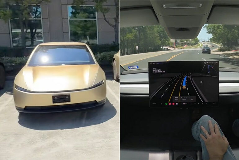 Production Cybercab No Steering Wheel Pedals Engineering Tests
