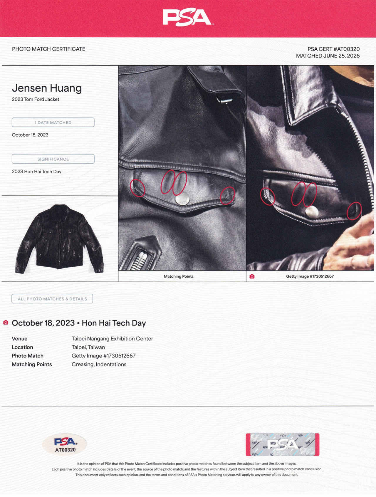 Jensen Huang Tom Ford Leather Jacket Signed Auction
