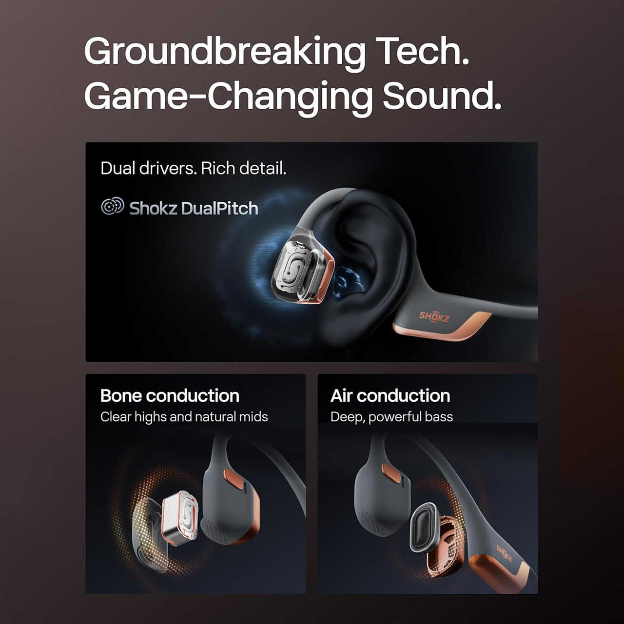 Shokz OpenRun Pro 2 Bone Conduction Headphones Rose Gold