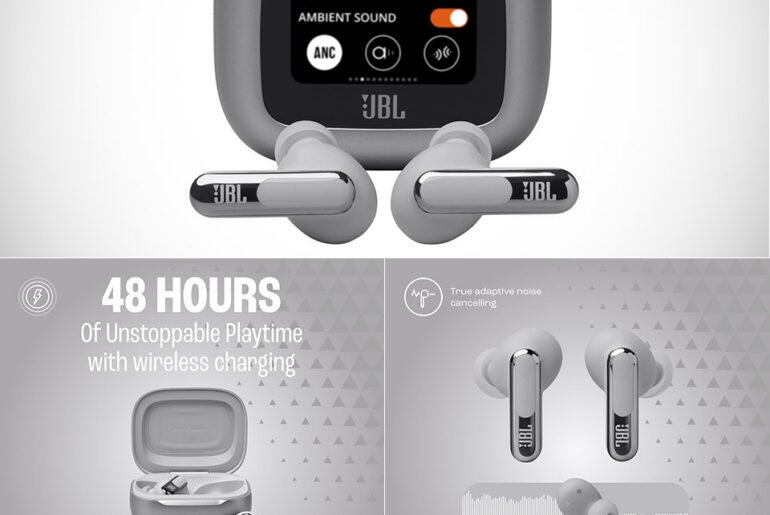 JBL Live Beam 3 Touchscreen Charging Case Earbuds