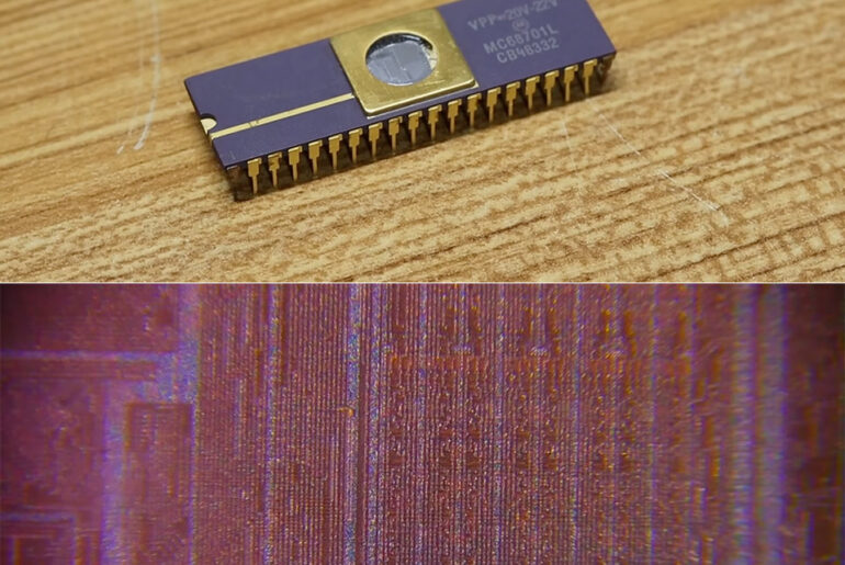1980s Motorola Microcontroller Up-Close Microscope