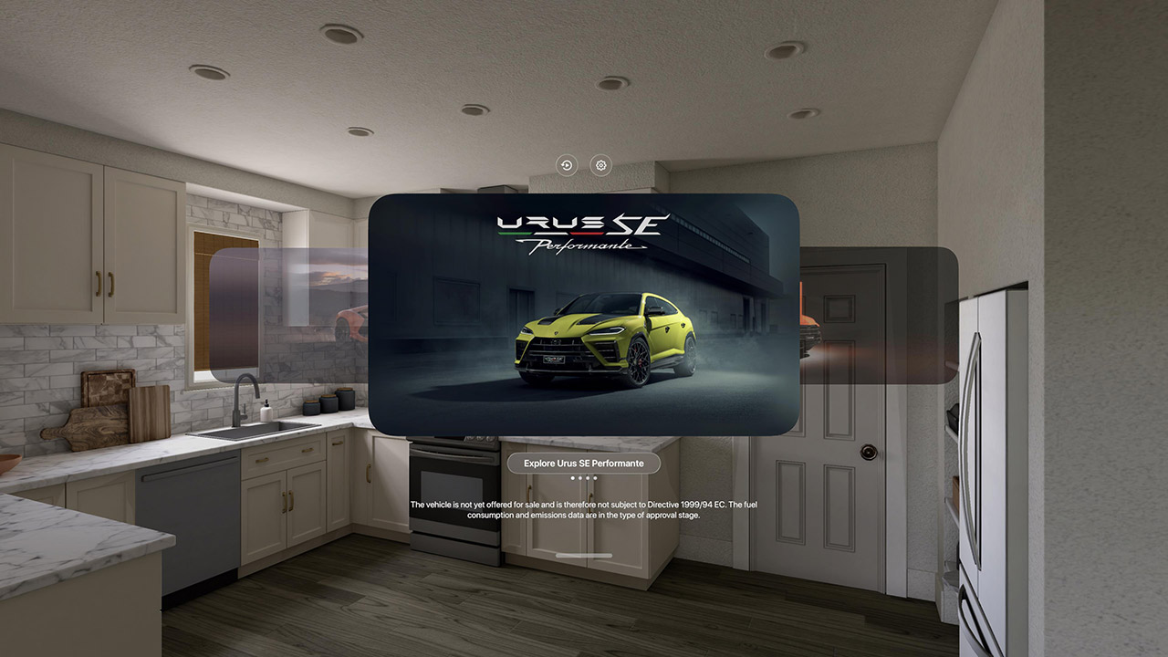 New Lamborghini Apple Vision Pro App