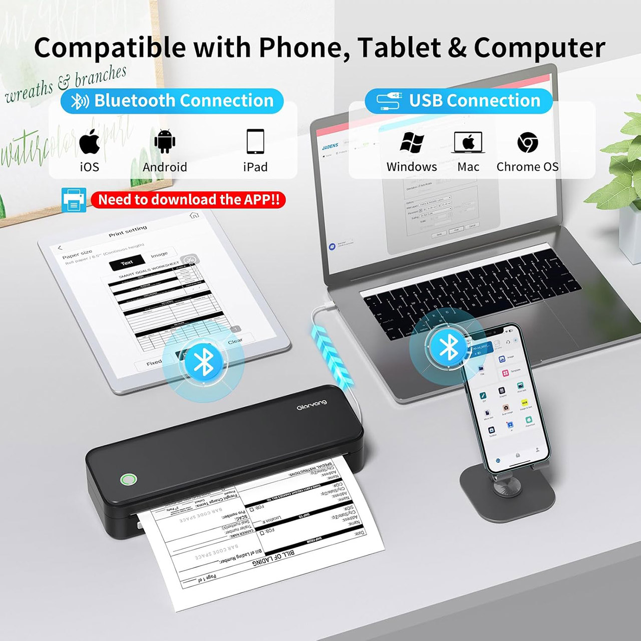 Gloryang PD-A4 Inkless Portable Printer