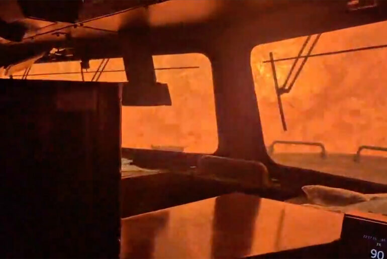 Freight Train Canadian Wildfire Armstrong Ontario