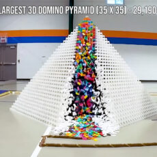 Guinness World Record Most Dominoes Topped in 3D Pyramid