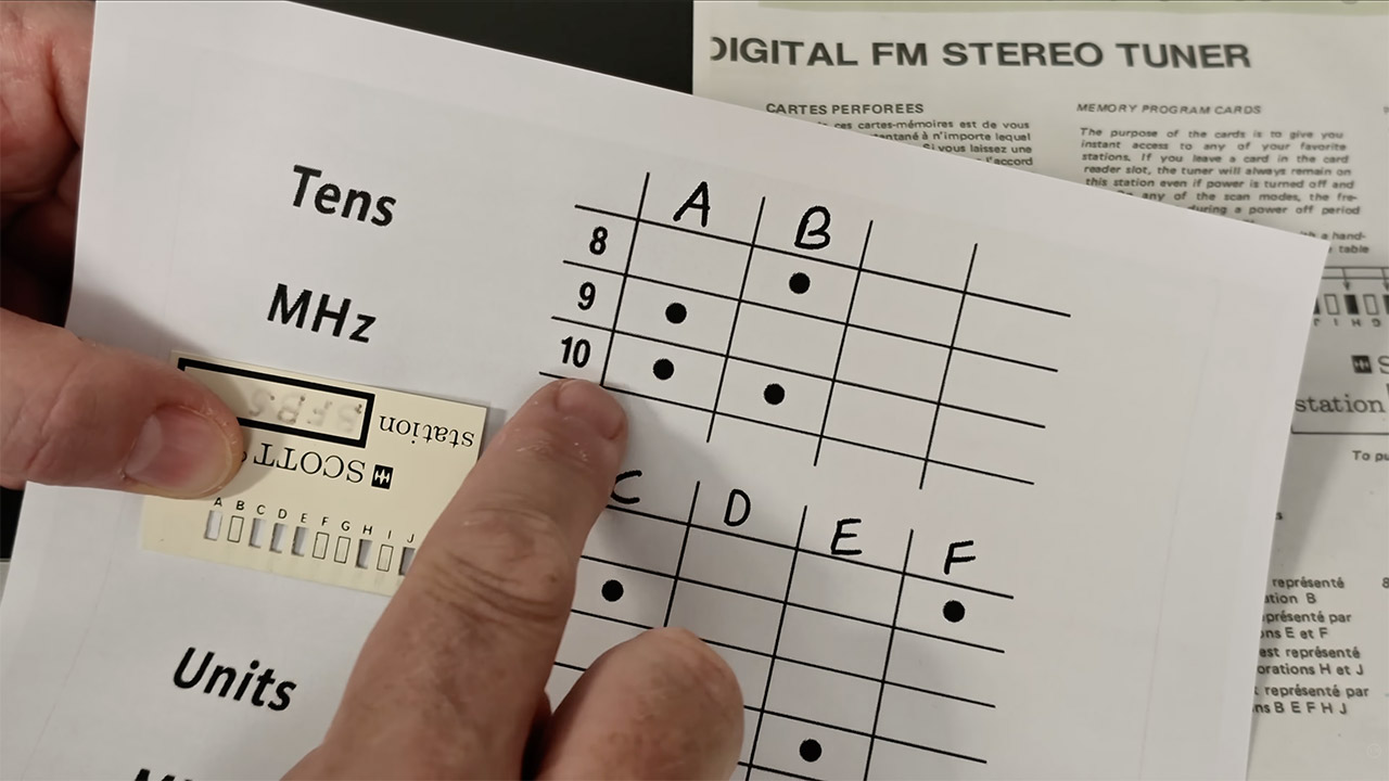 Scott T-33S FM Tuner Punch Cards