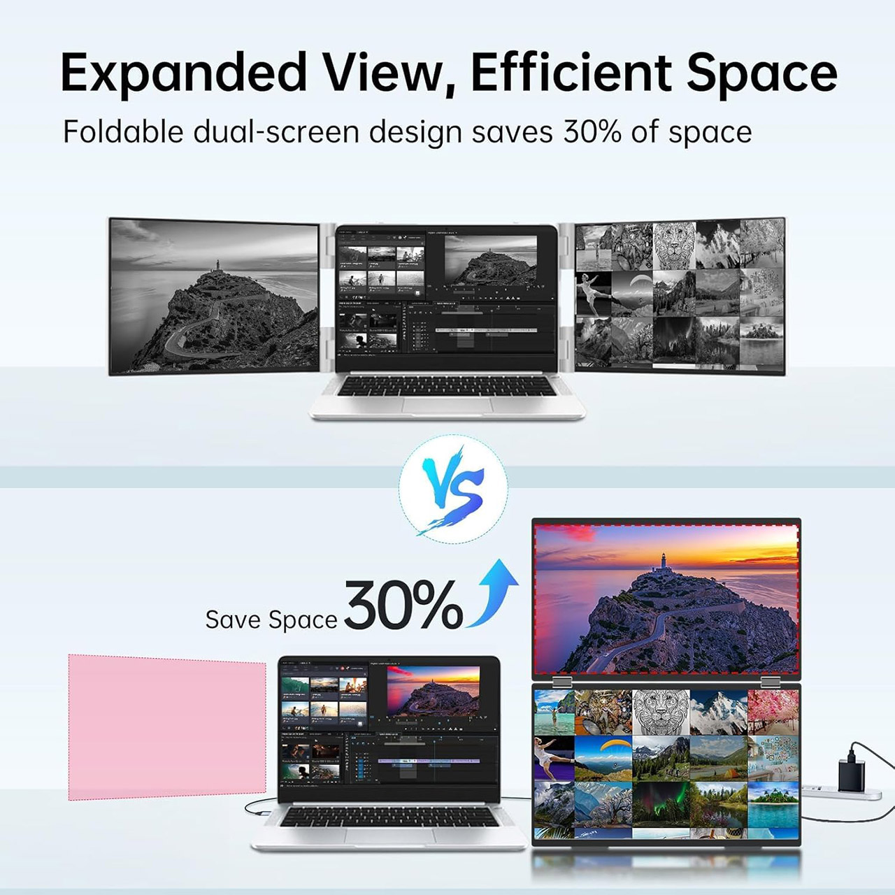 InnoView Portable Dual Monitor Stacked