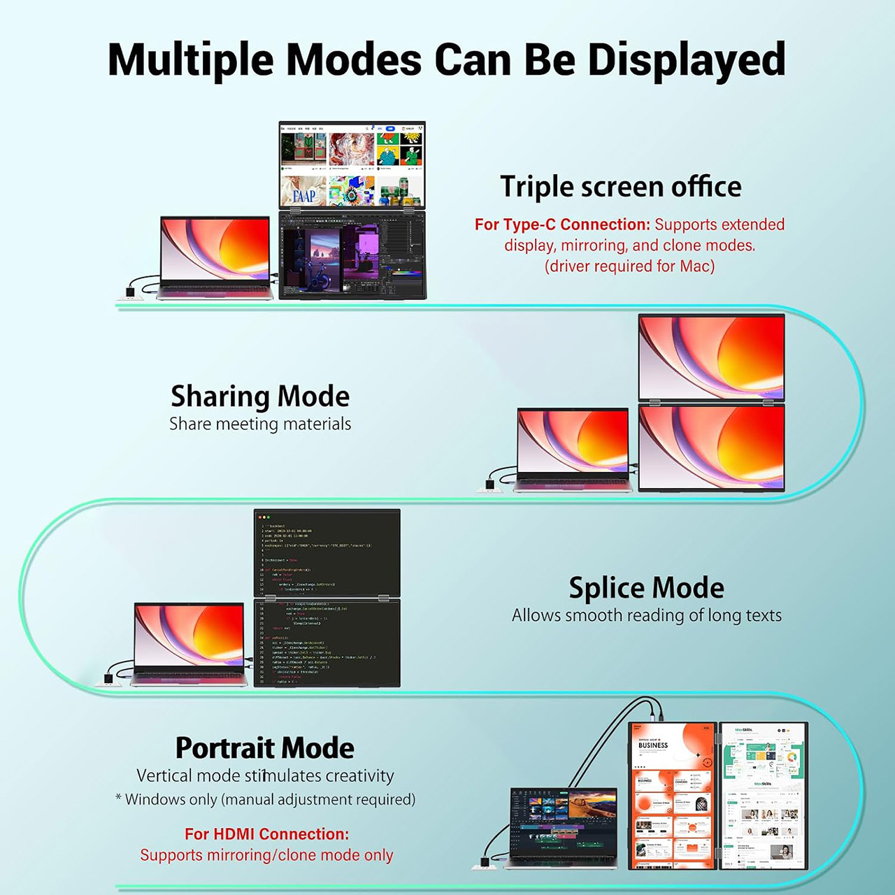 InnoView Portable Dual Monitor Stacked