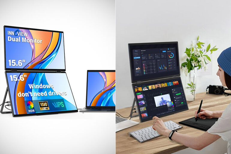 InnoView Portable Dual Monitor Stacked