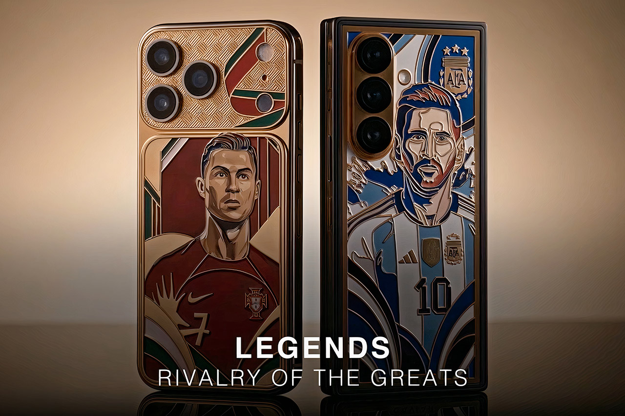 Caviar’s Exclusive Smartphones for Messi and Ronaldo Showcase Legends in 24-Karat Gold