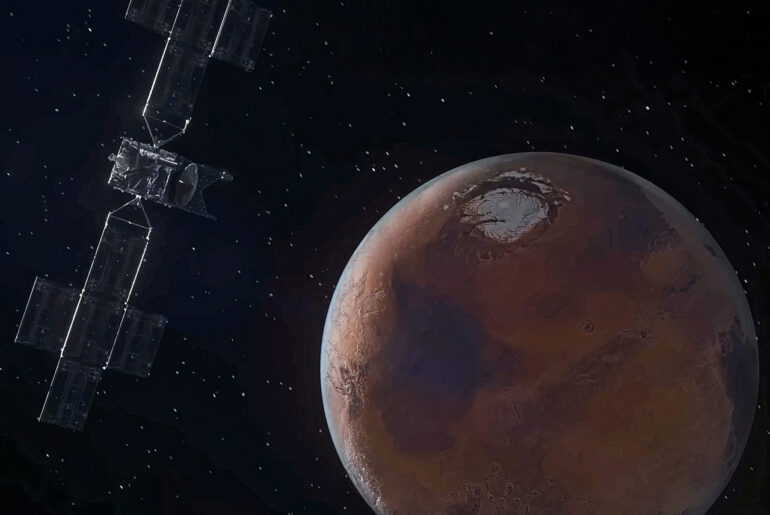 NASA Psyche Spacecraft Mars Flyby Time-Lapse