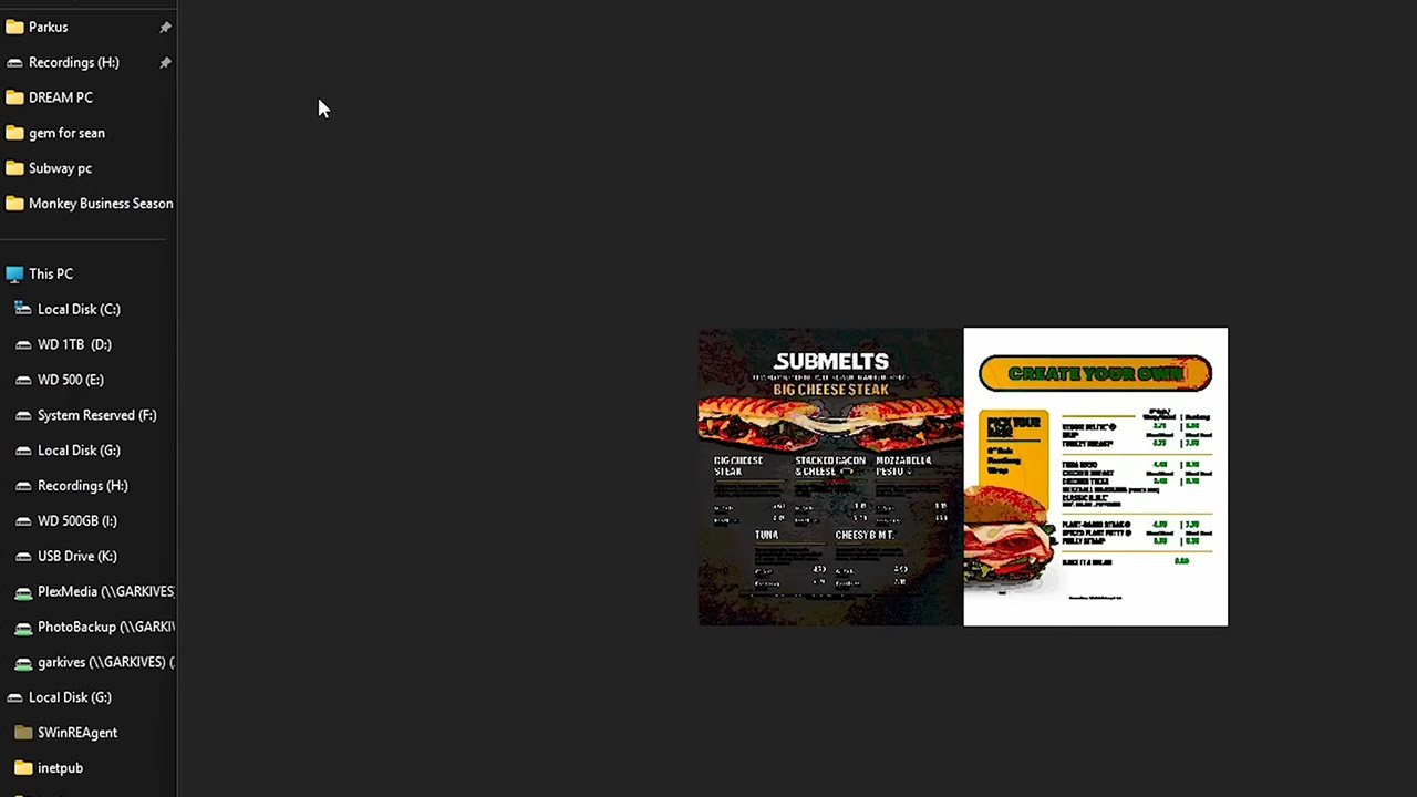 Subway Sandwich Computer Menu Board Gaming Machine