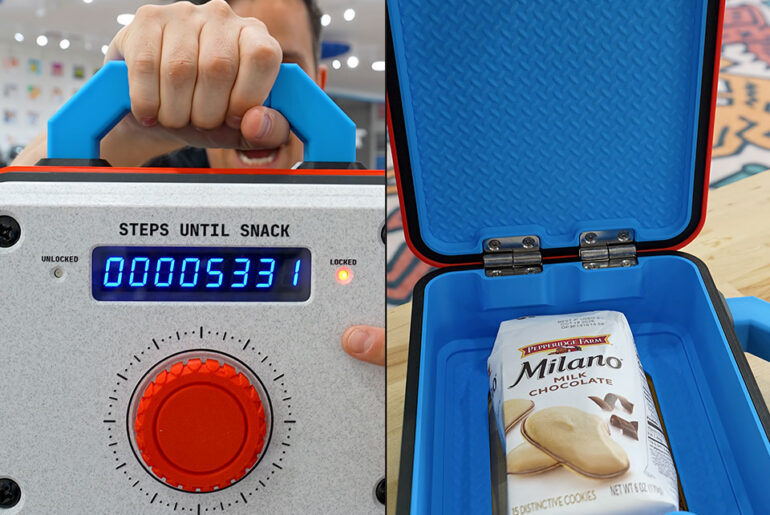 Unnecessary Inventions Step-Counting Snack Lock Box