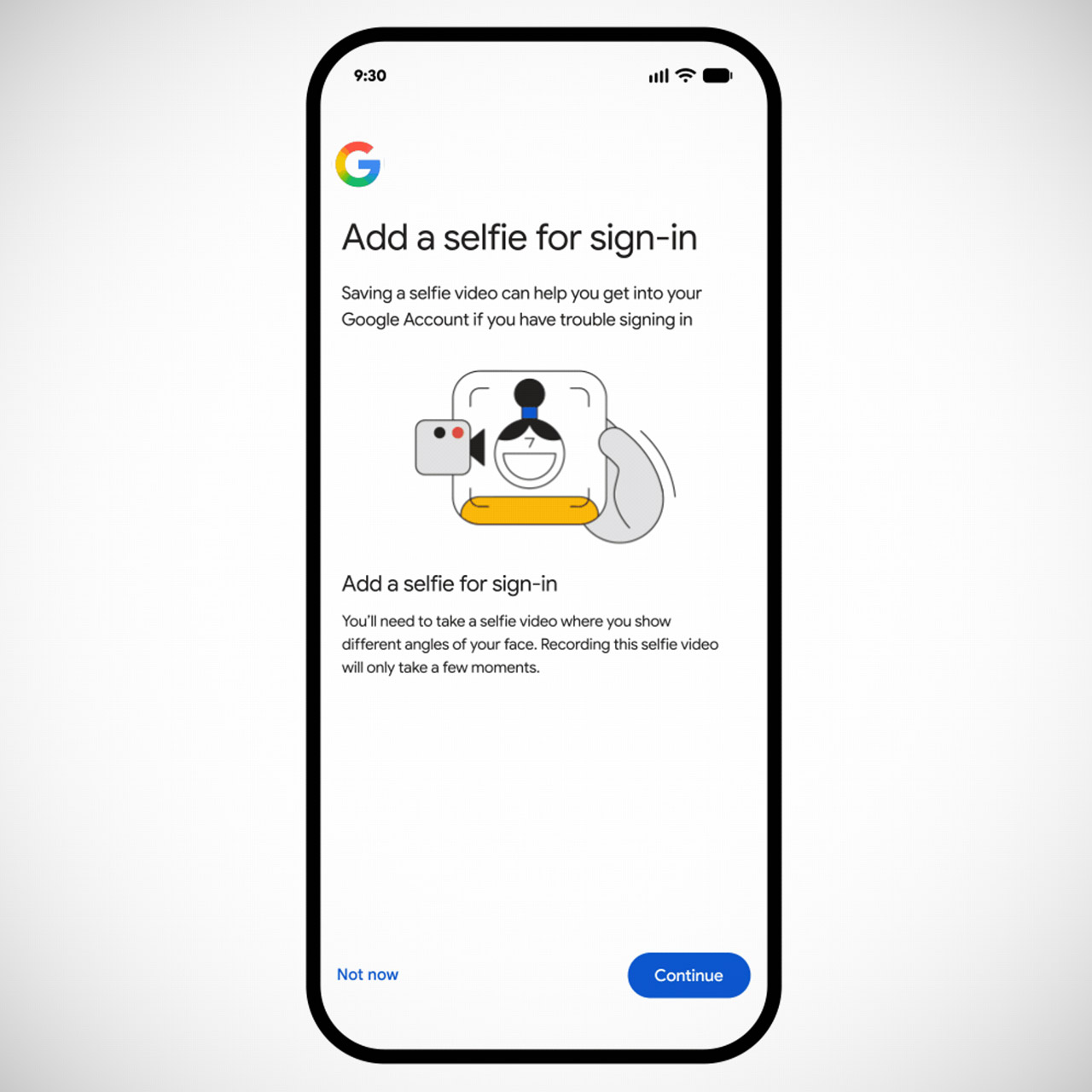 Google Selfie Sign-In Video