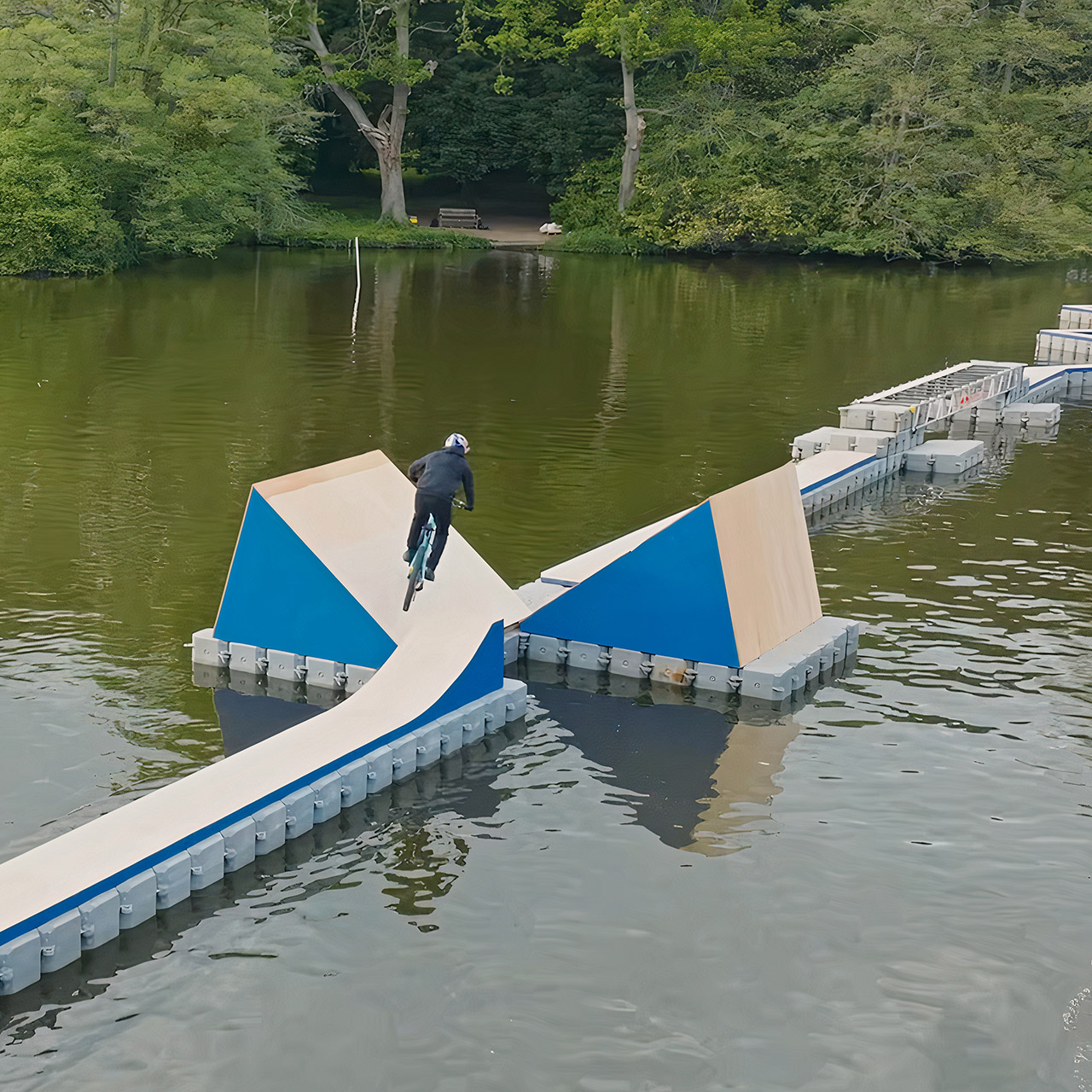 Red Bull Floating Obstacle Course Pro Bikers