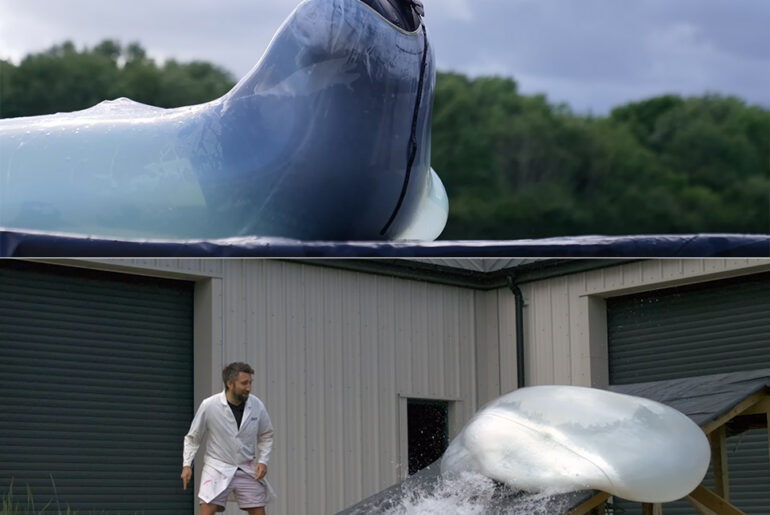 Slow Mo Guys Six-Foot Man Inside Rolling Balloon