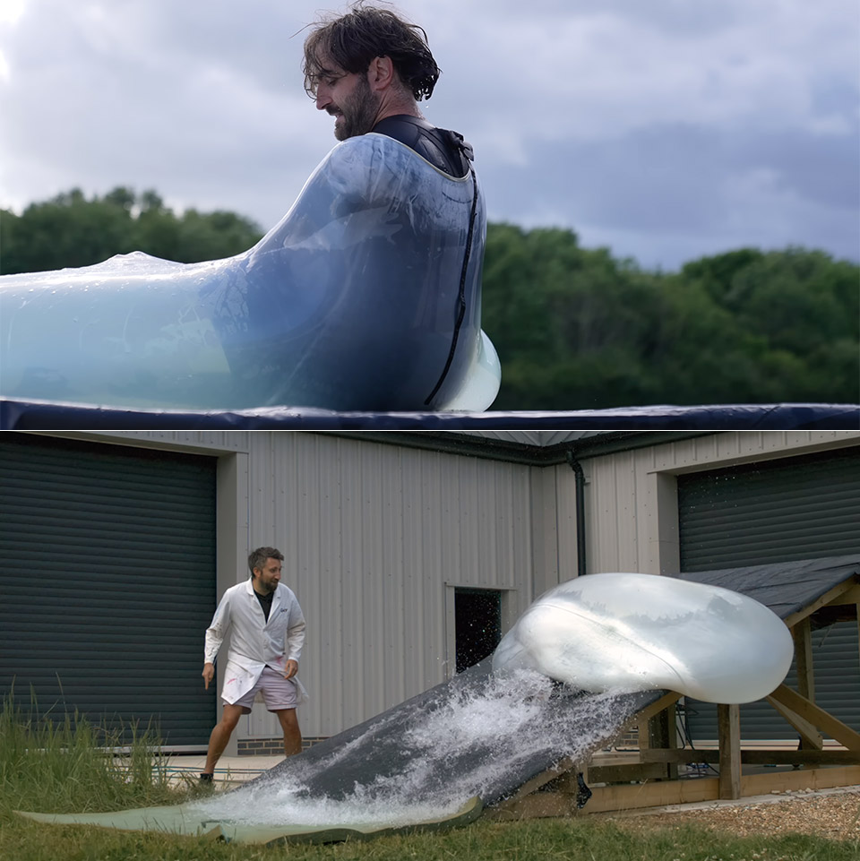 Slow Mo Guys Six-Foot Man Inside Rolling Balloon
