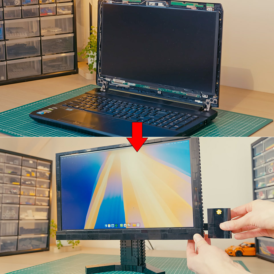 Koenkun Bricks Broken Laptop LEGO Monitor