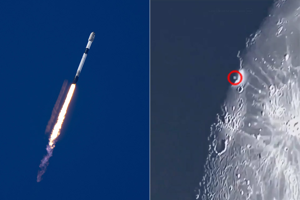 SpaceX Falcon 9 Rocket Crashes Moon