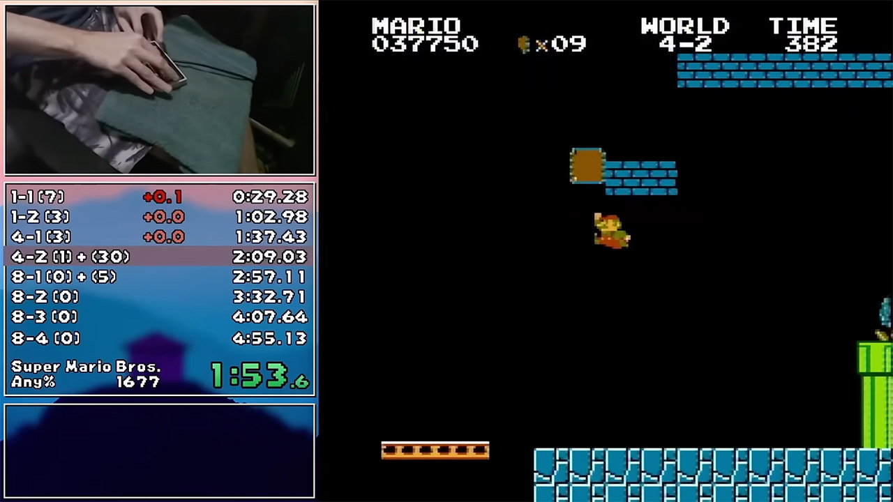 Super Mario Bros. Speedrun Perfect 0.1 Seconds