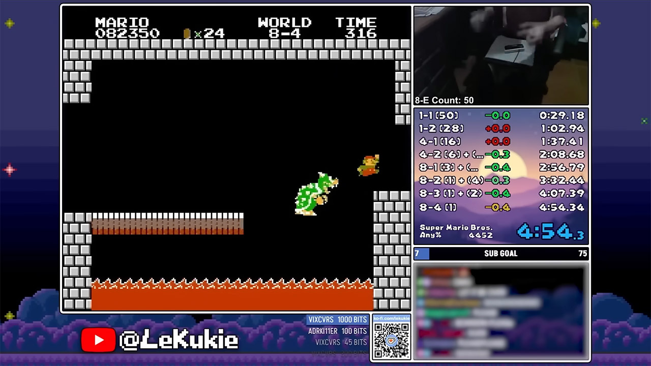Super Mario Bros. Speedrun Perfect 0.1 Seconds