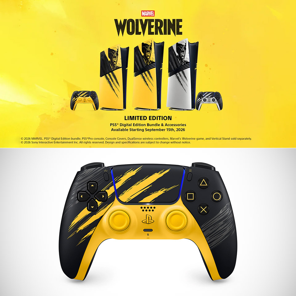 Sony Limited Edition Battle Yellow Wolverine PS5 Console DualSense Controller