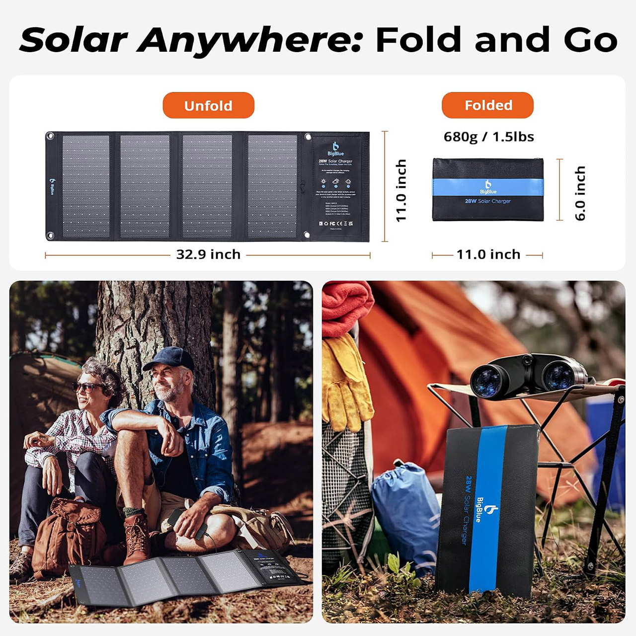 BigBlue 28W Solar Panel Charger