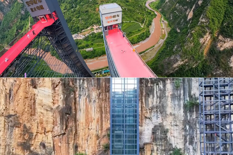 Cliff Sky Elevator Fuyao Lader China Students