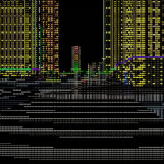 3D Cyberpunk City ASCII Letters Art Code