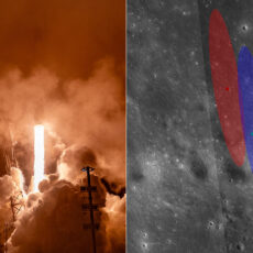 NASA LRO SpaceX Falcon 9 Rocket Crater Moon