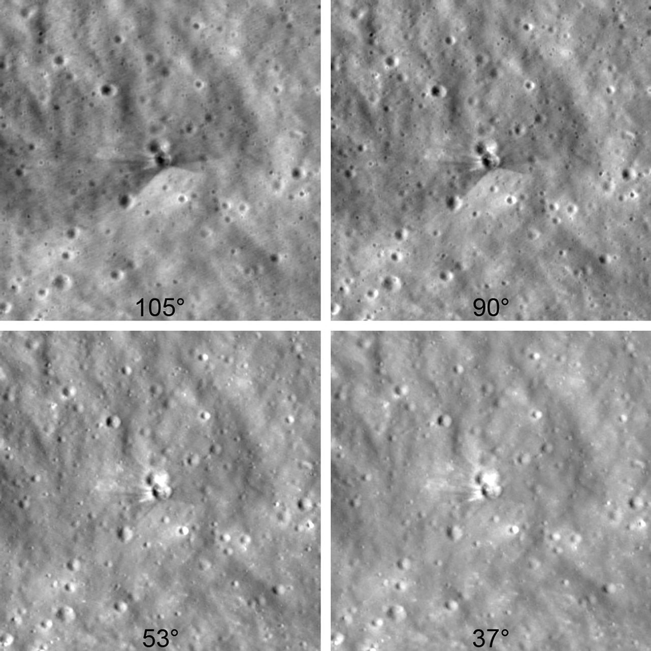 NASA LRO SpaceX Falcon 9 Crater Moon