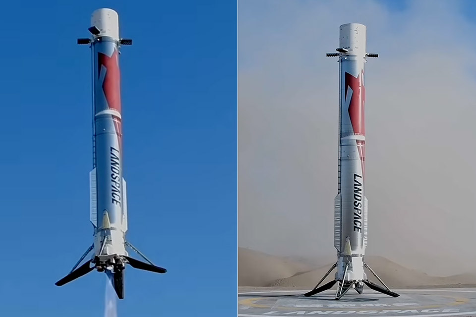 China LandSpace Zhuque-3 Y2 Rocket Landing Gobi Desert