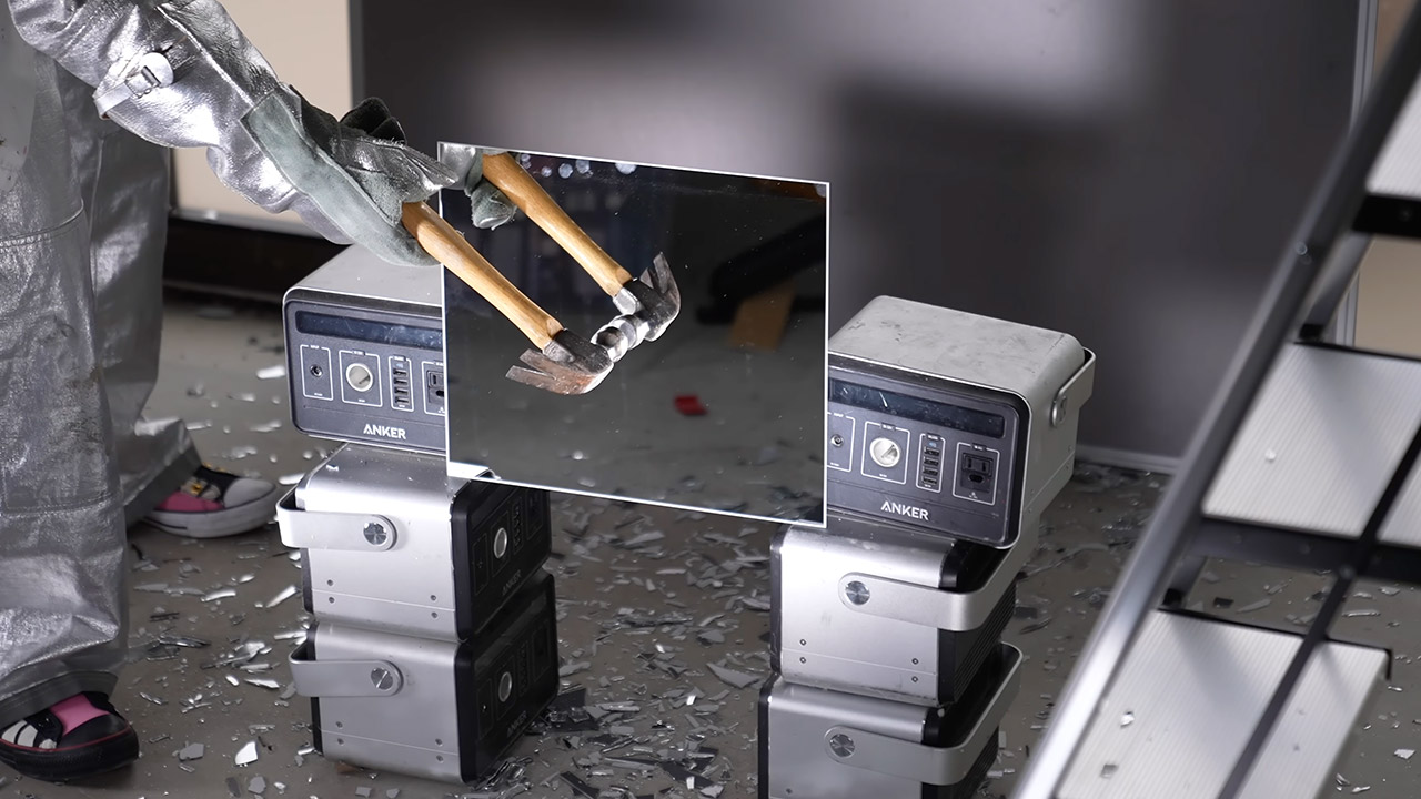 Mirror Breaking Glass Slow Motion Bend Slow Mo Guys