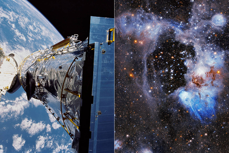 Hubble Telescope N44 Superbubble Large Magellanic Cloud