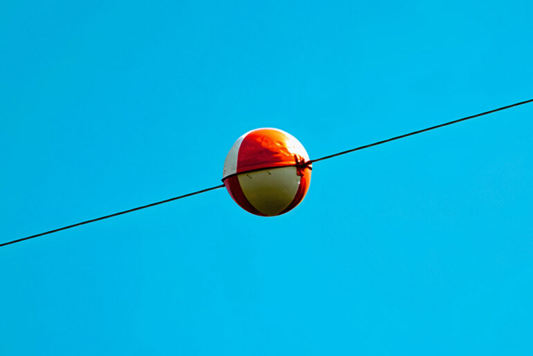 What are the Giant Orange Spheres Power Lines
