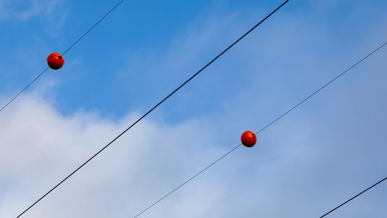 What are the Giant Orange Spheres Power Lines