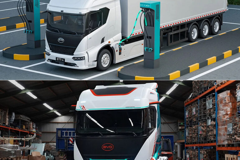BYD ETT 44 Electric Semi Truck Tesla
