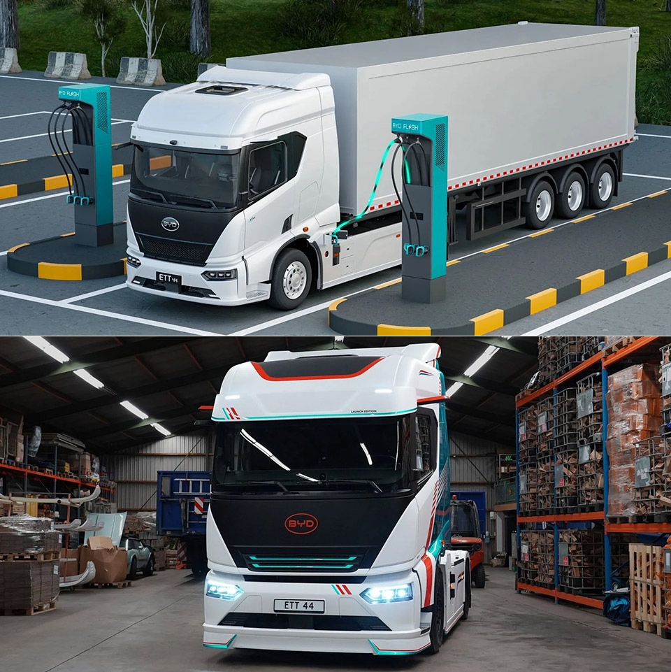 BYD ETT 44 Electric Semi Truck Tesla