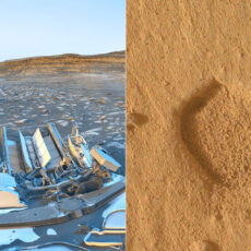 NASA Mars Curiosity Rover Footprints Mount Sharp