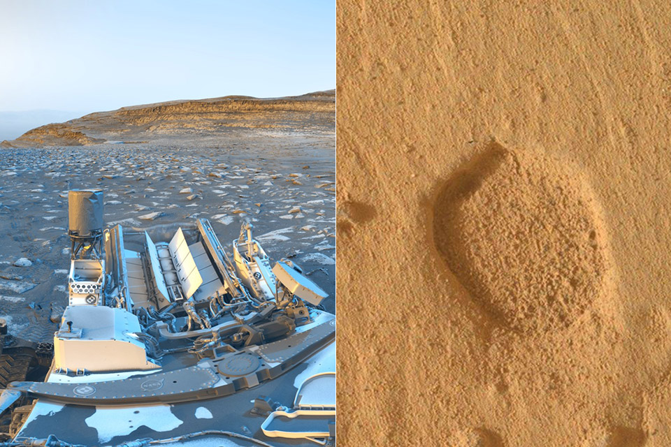 NASA Mars Curiosity Rover Footprints Mount Sharp