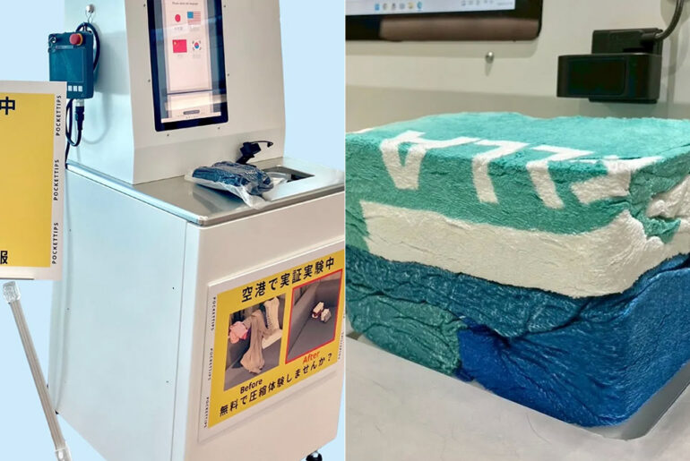 Japan Airport Pockets Tips Clothes Compression Machine