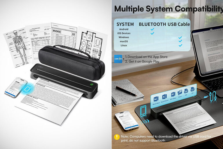 ETIKEZ D90E Inkless Travel Printer Thermal