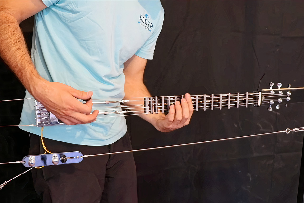 Playable Guitar No Neck Body Aircraft Cable
