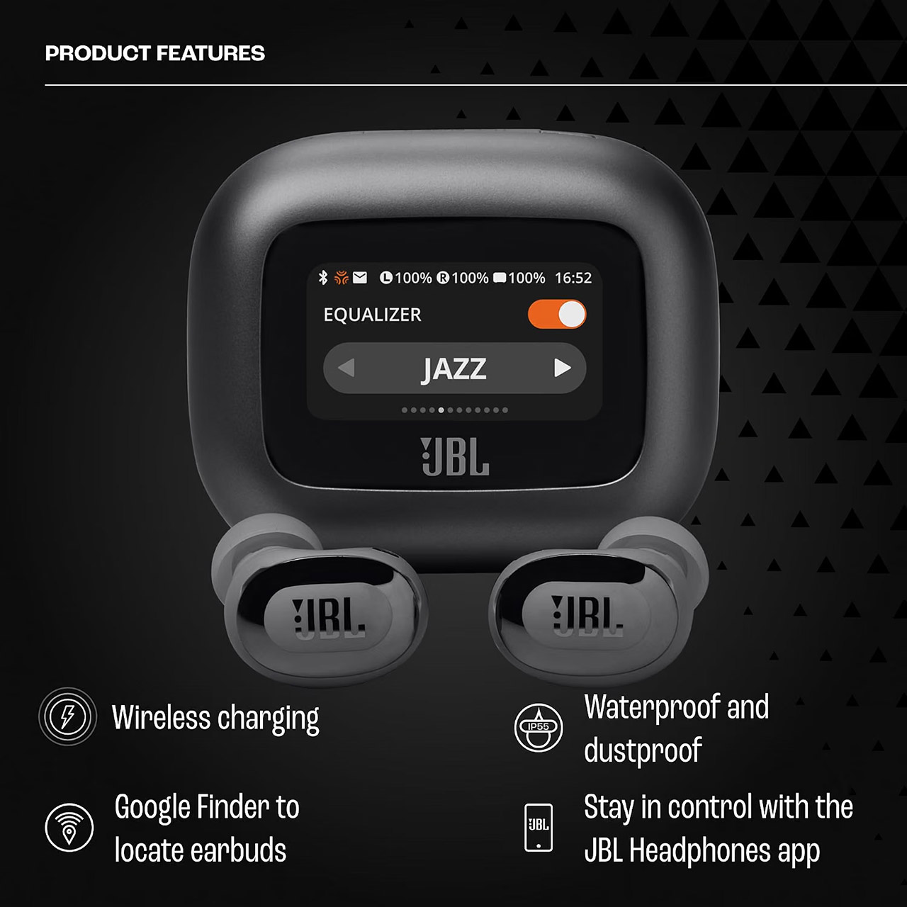 JBL Live Buds 3 Earbuds Screen Charging Case