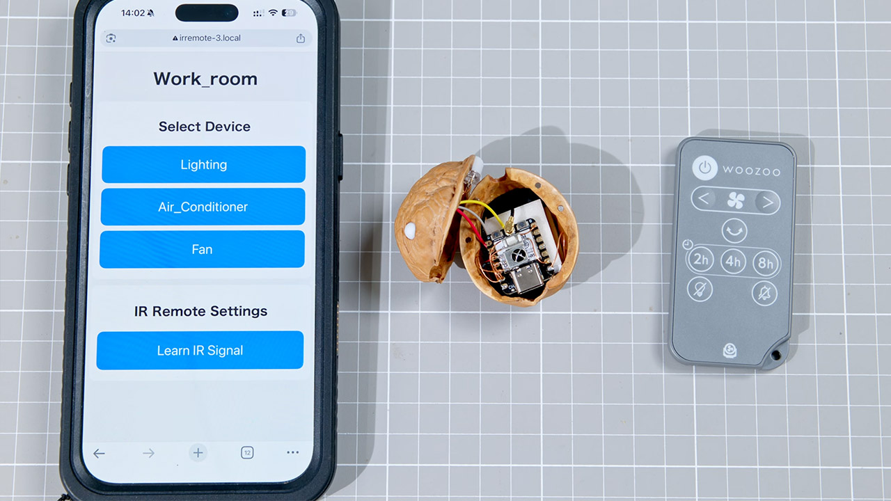 Smart IR Blaster Walnut Shell Project